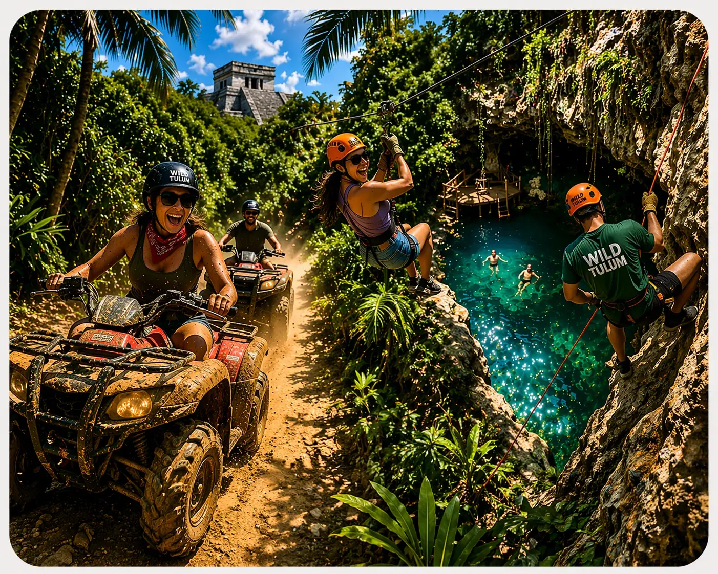 Wild Tulum ATV and zip-line jungle adventure