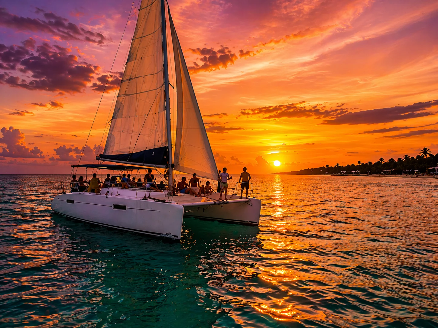 Sailing day atmosphere in the Mexican Caribbean