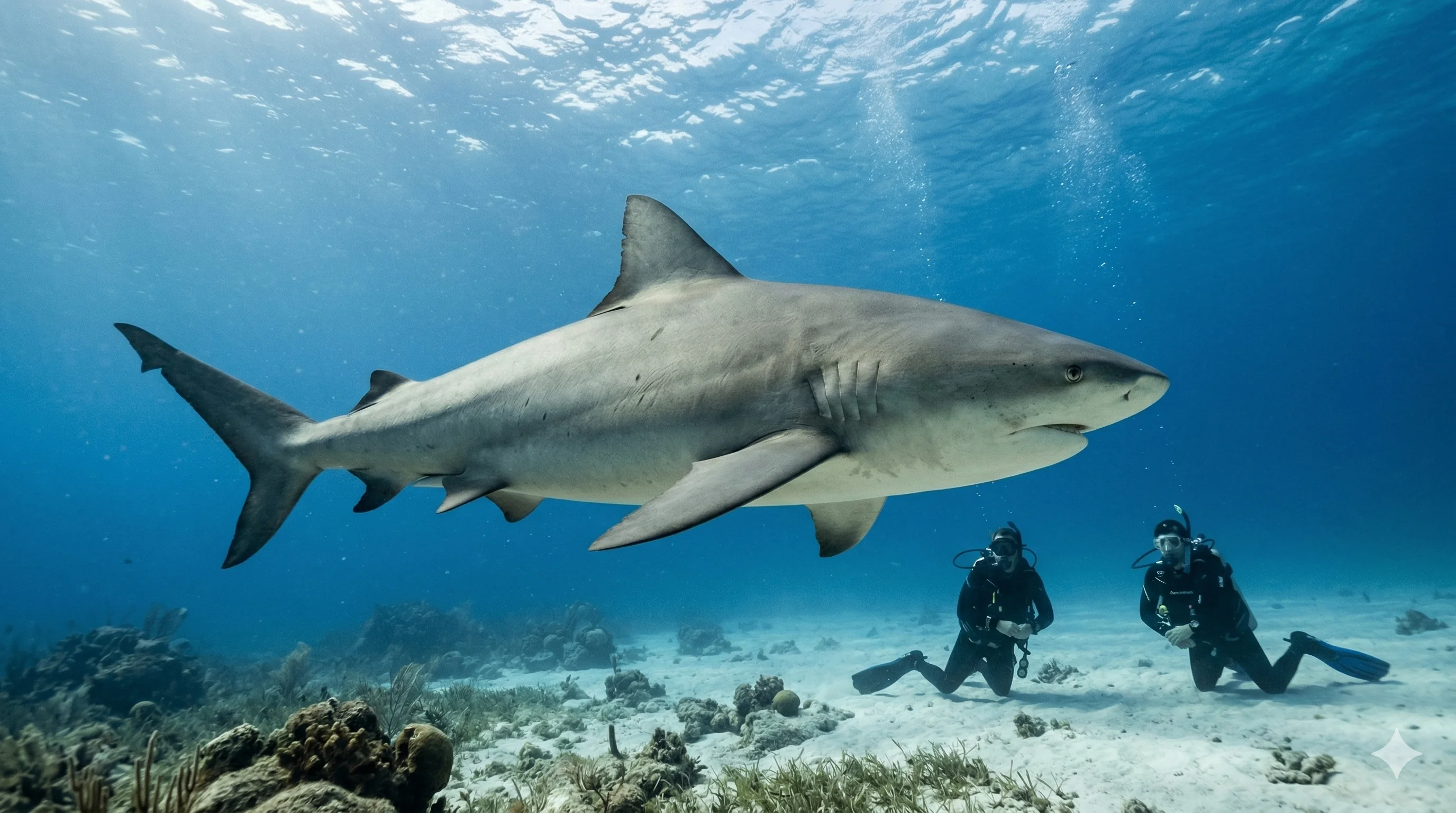 Bull shark diving atmosphere in Playa del Carmen