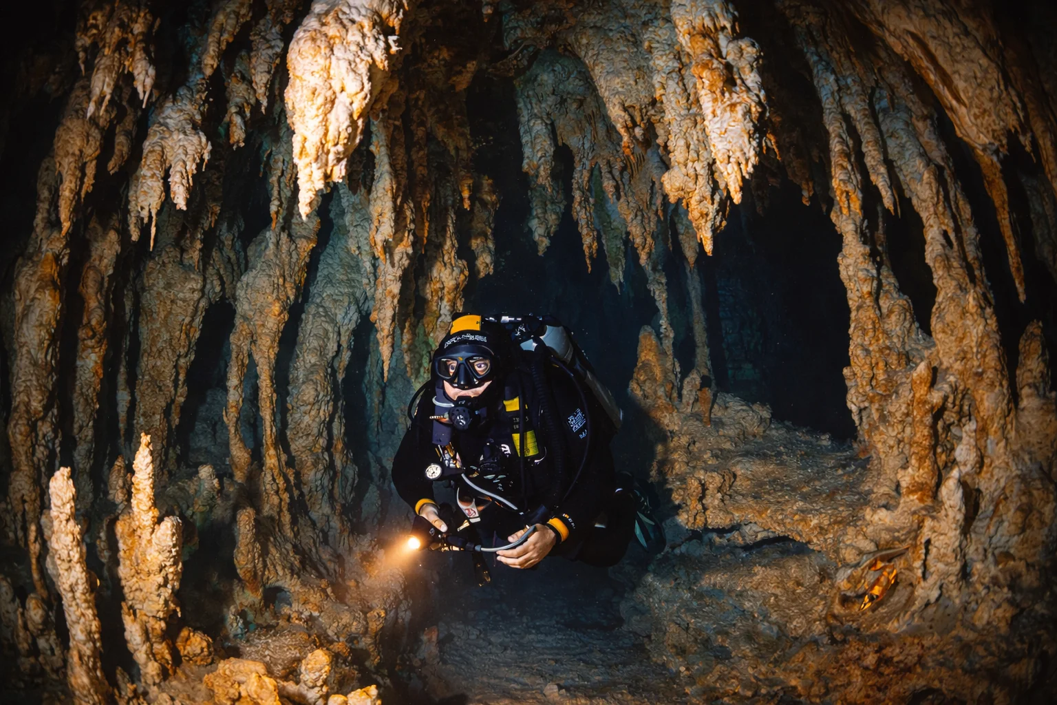 Cenote diving in crystal-clear Riviera Maya water