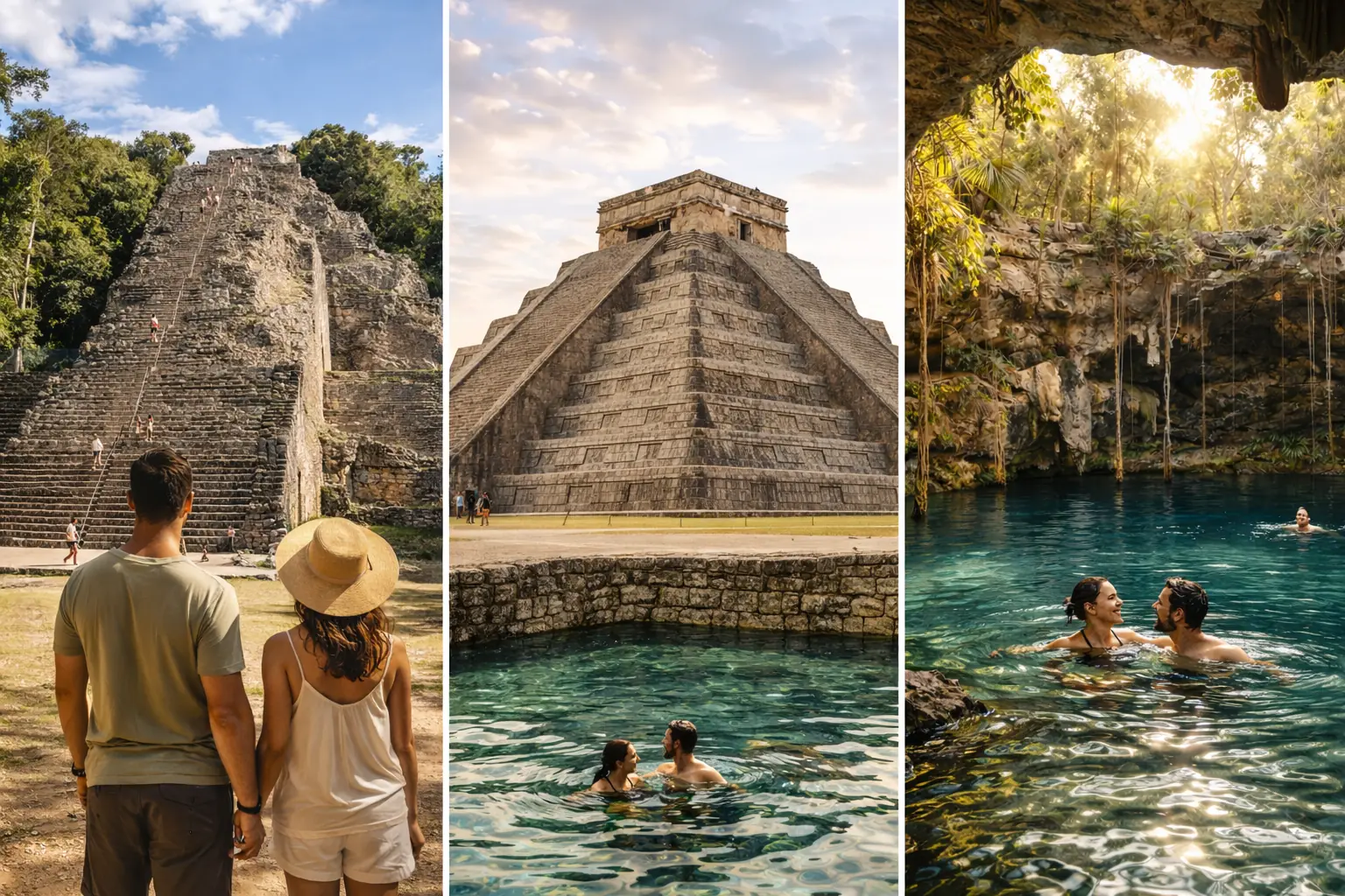 Coba and Chichen Itza ruins with cenote swim tour