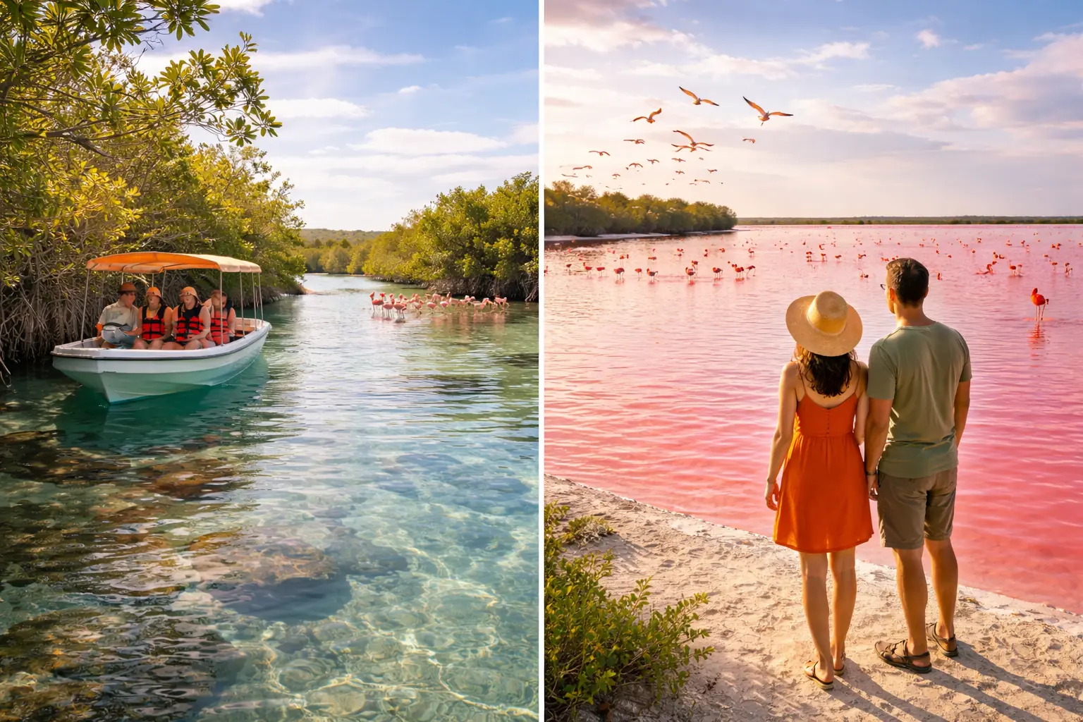 Rio Lagartos and Las Coloradas nature tour from Playa del Carmen