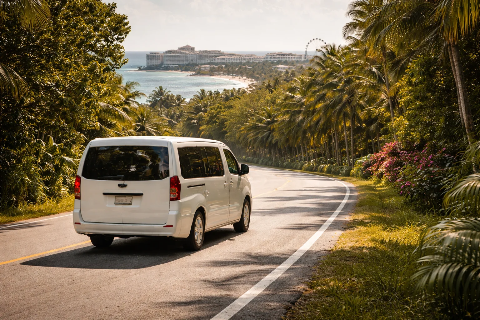 Airport arrival pickup area for Riviera Maya transfers