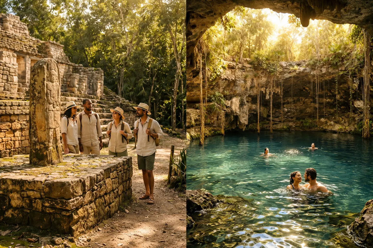 Tulum ruins, cenote swim, and Akumal turtle swim trip