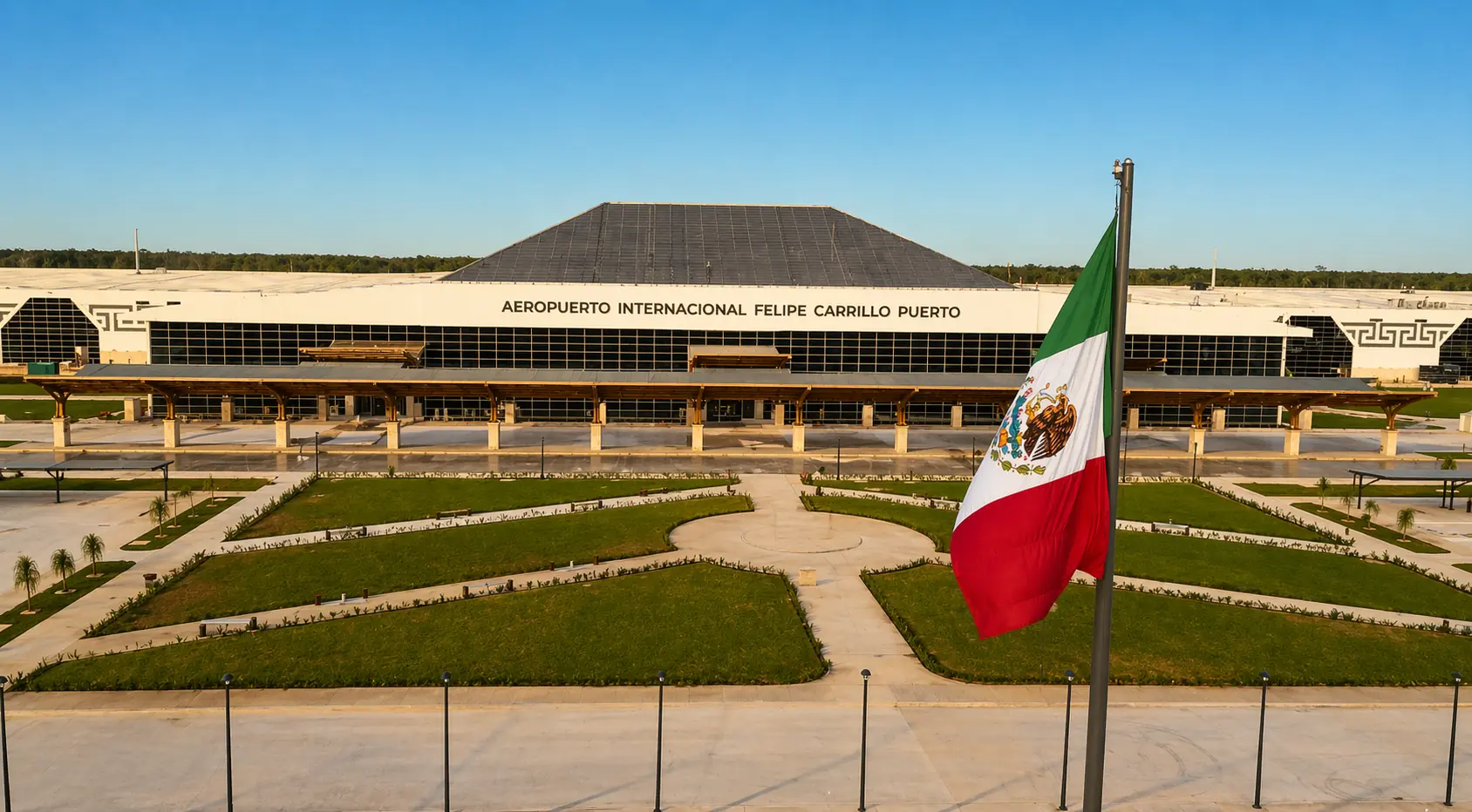 Exterior of the Tulum Airport terminal