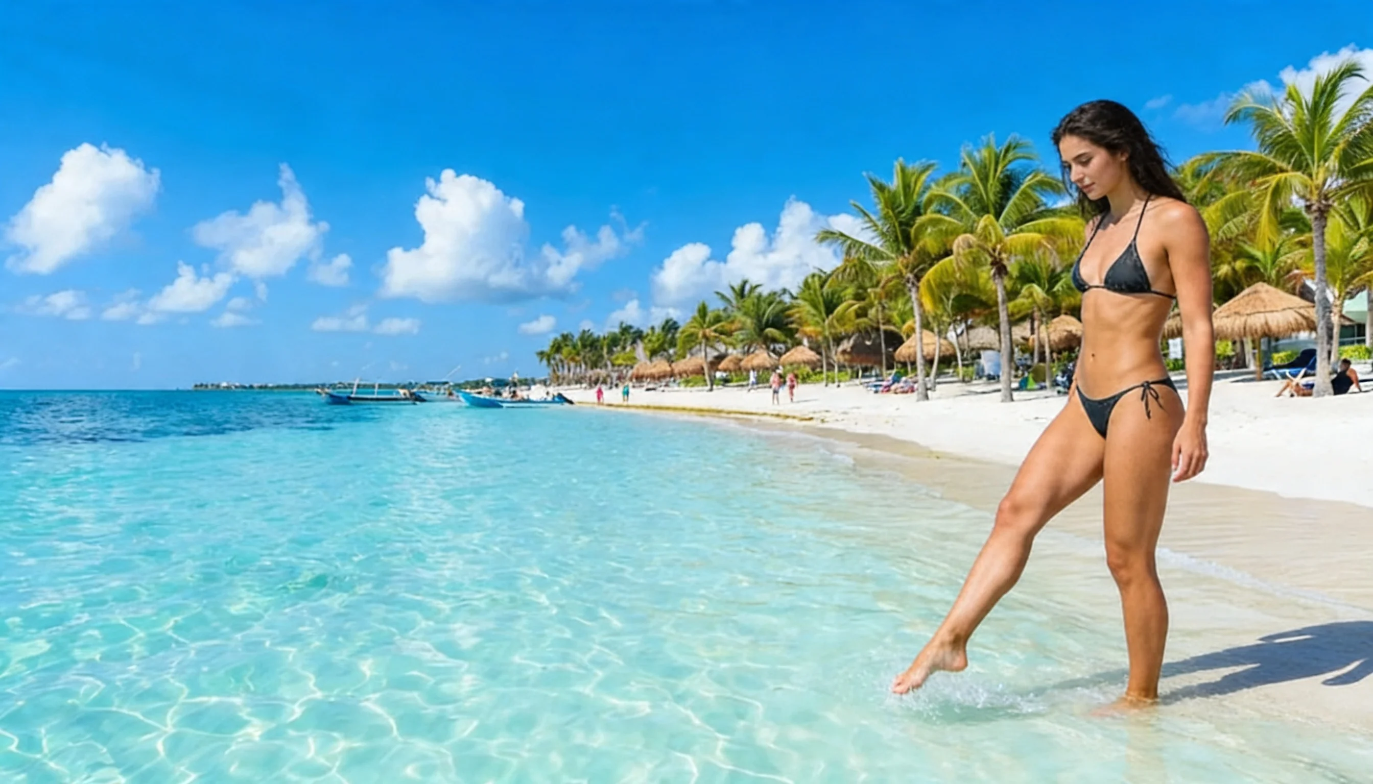 Akumal bay with calm Caribbean water and a quieter beach atmosphere
