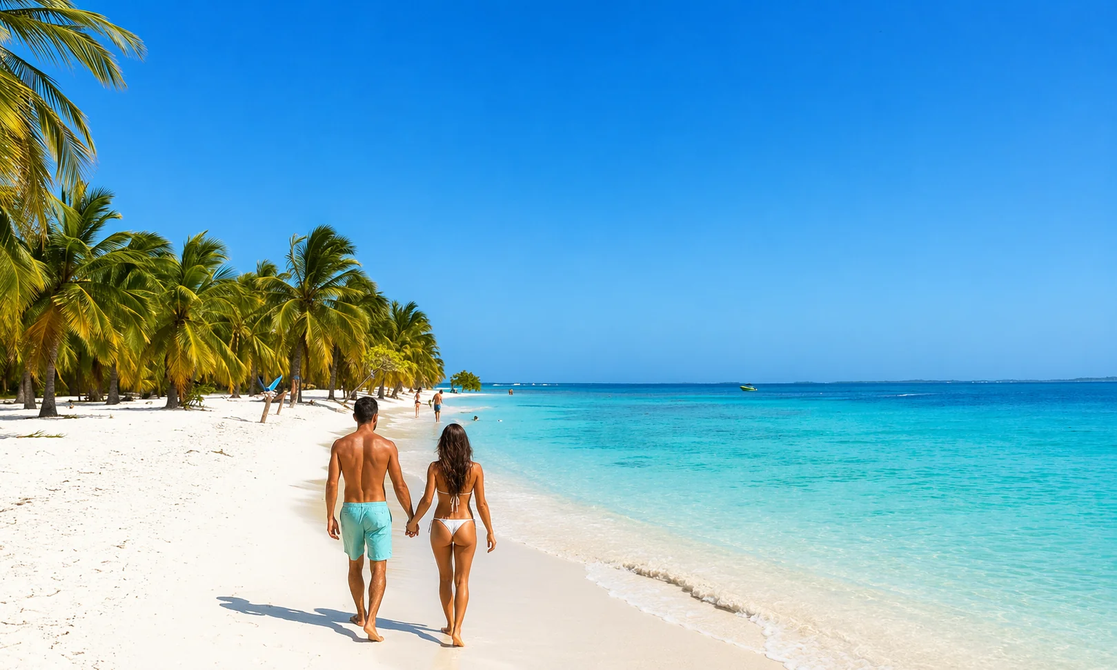 Cancun beach and Caribbean shoreline
