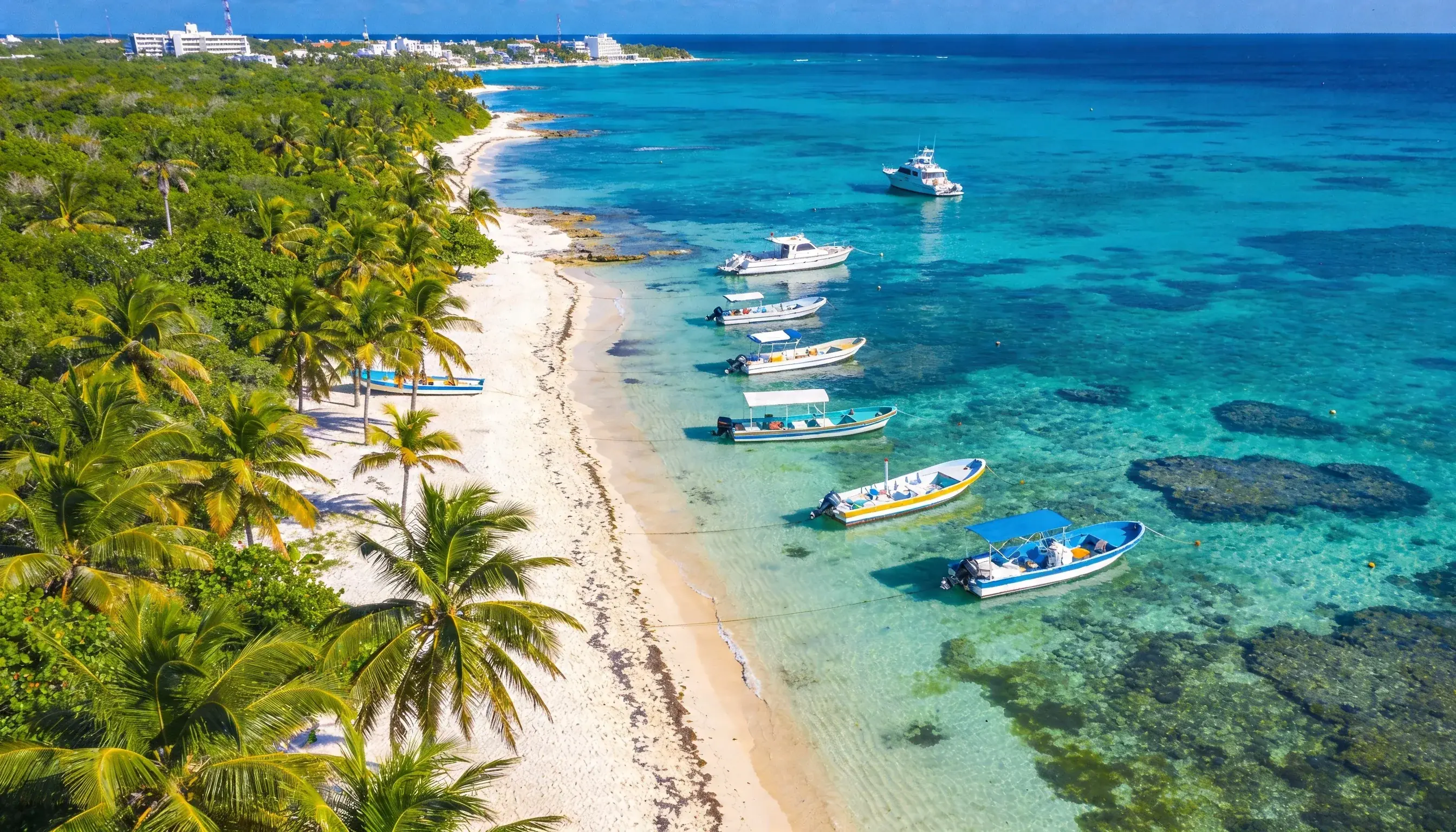 Cozumel island with clarity and reef access