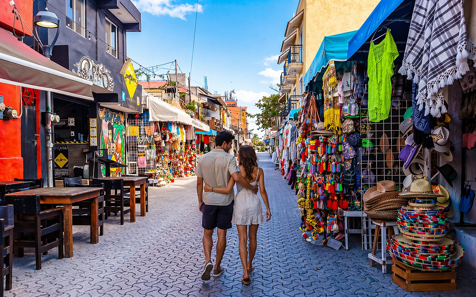 Town atmosphere and local island life on Isla Mujeres
