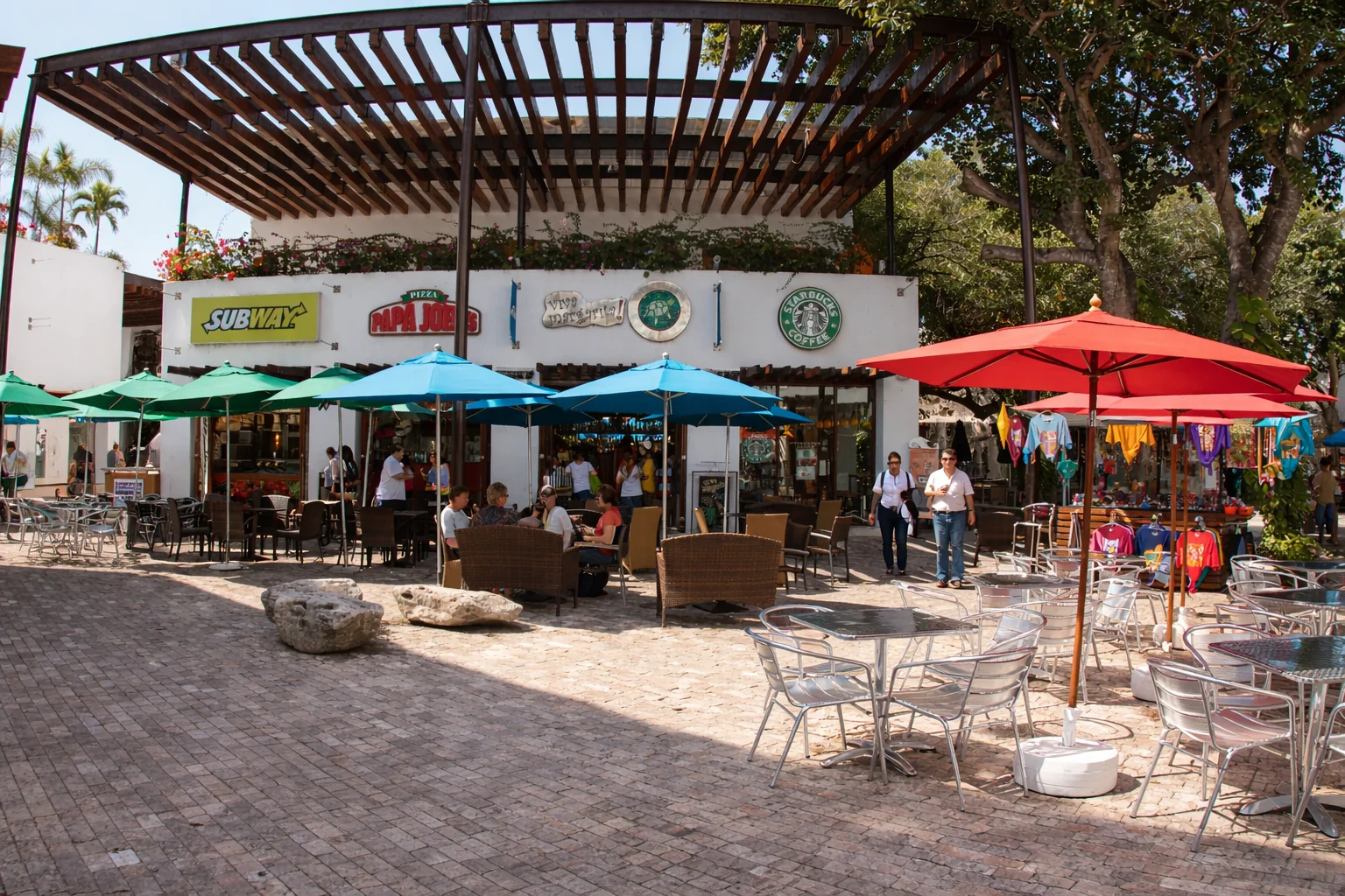 Everyday street life in Playa del Carmen near the tourist area