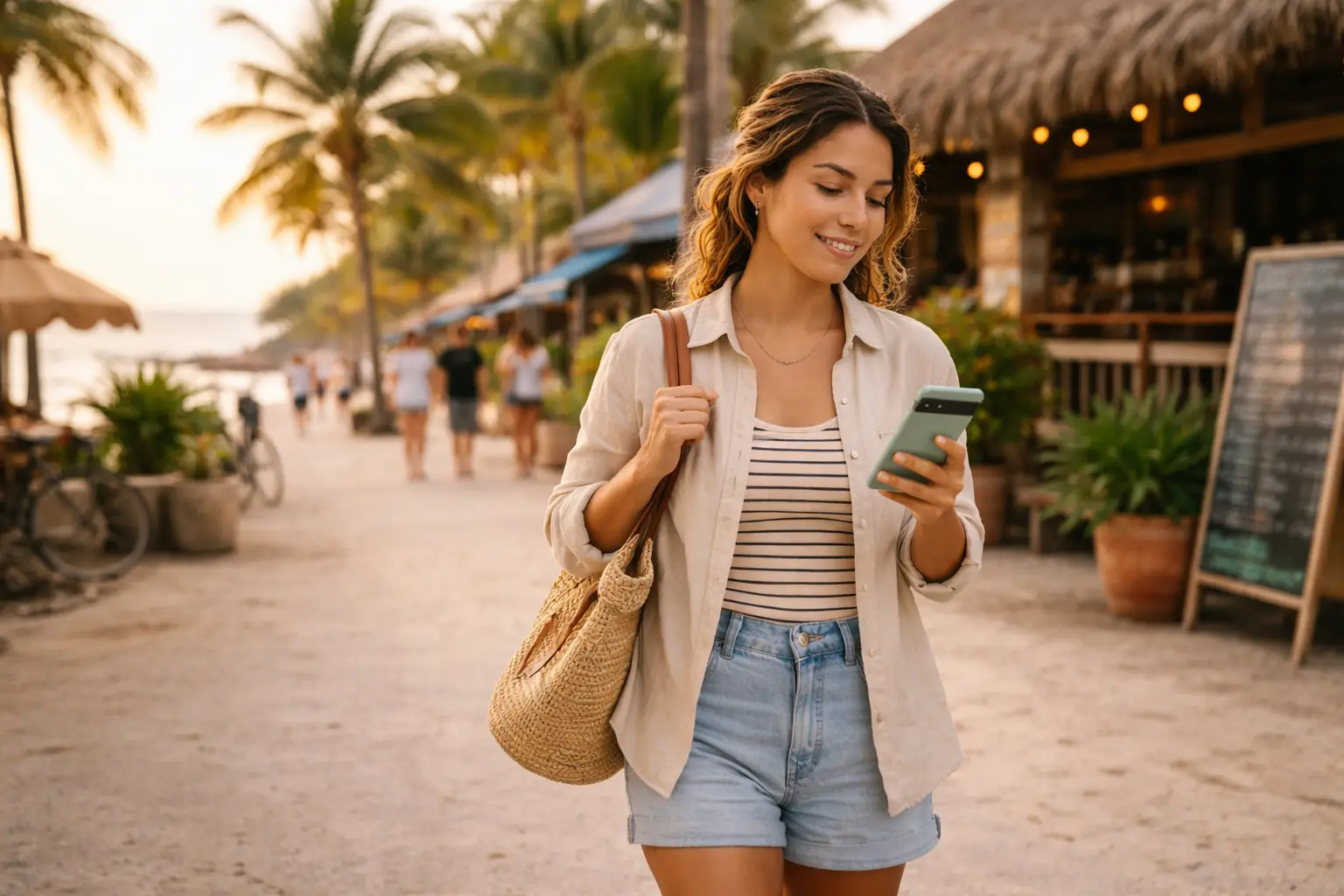 Low-stress travel moment made easier by having mobile data ready