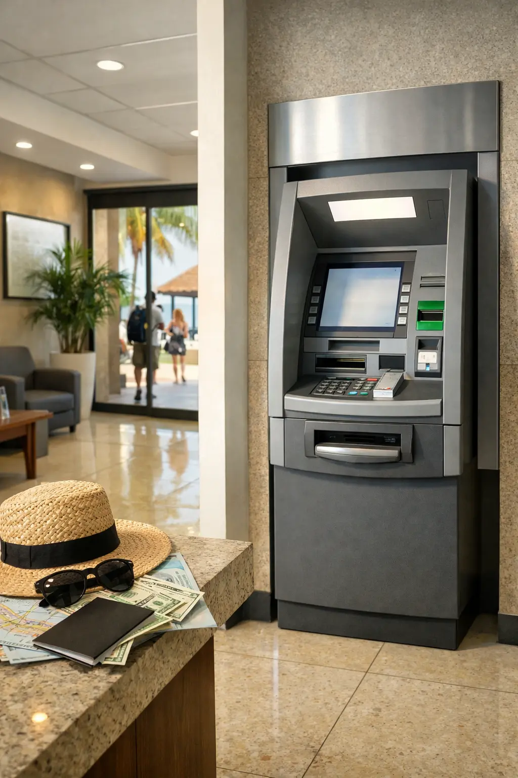 Safe bank ATM use in Playa del Carmen for travel cash