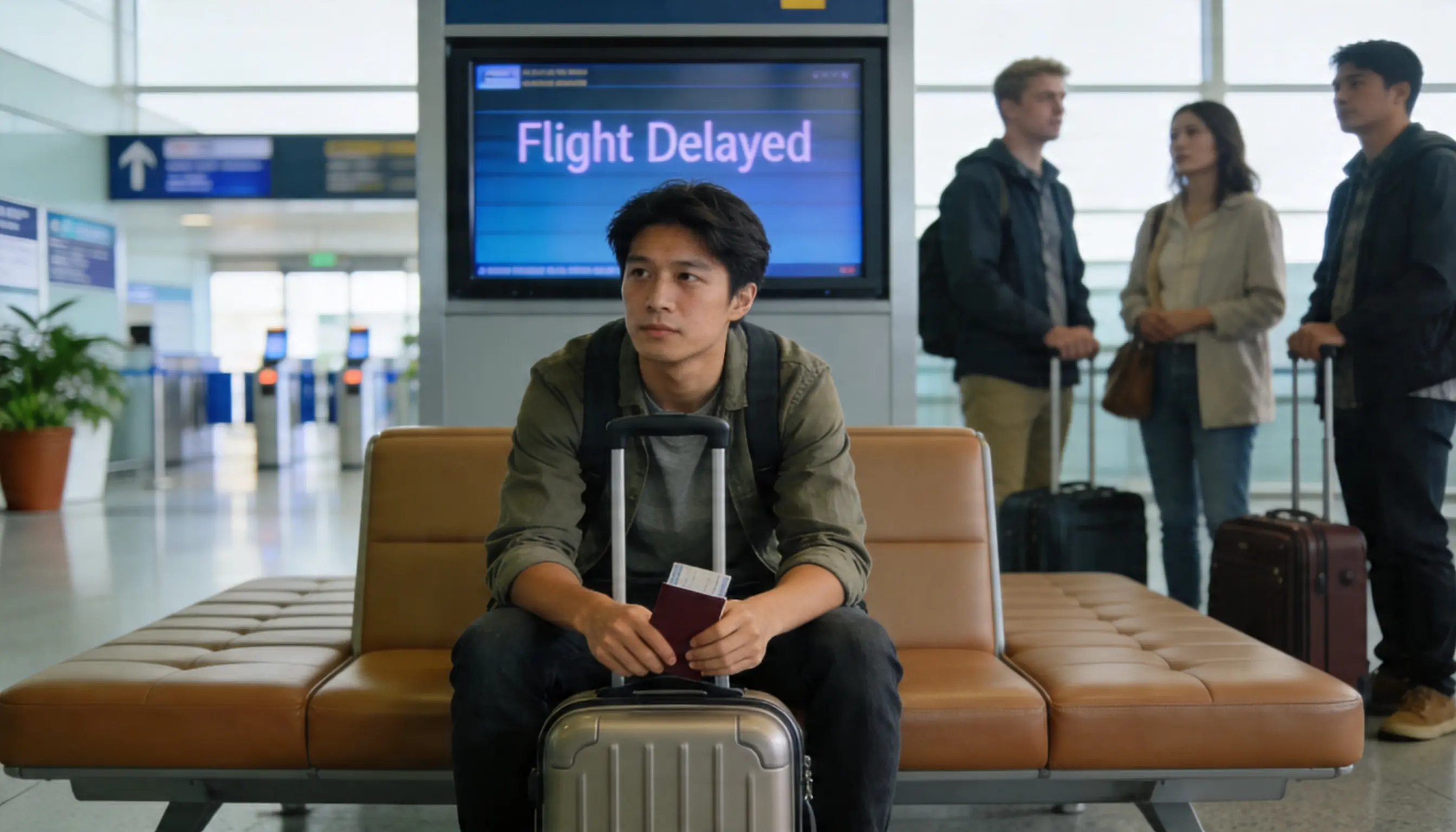 Travel delay or rebooking situation where insurance can matter