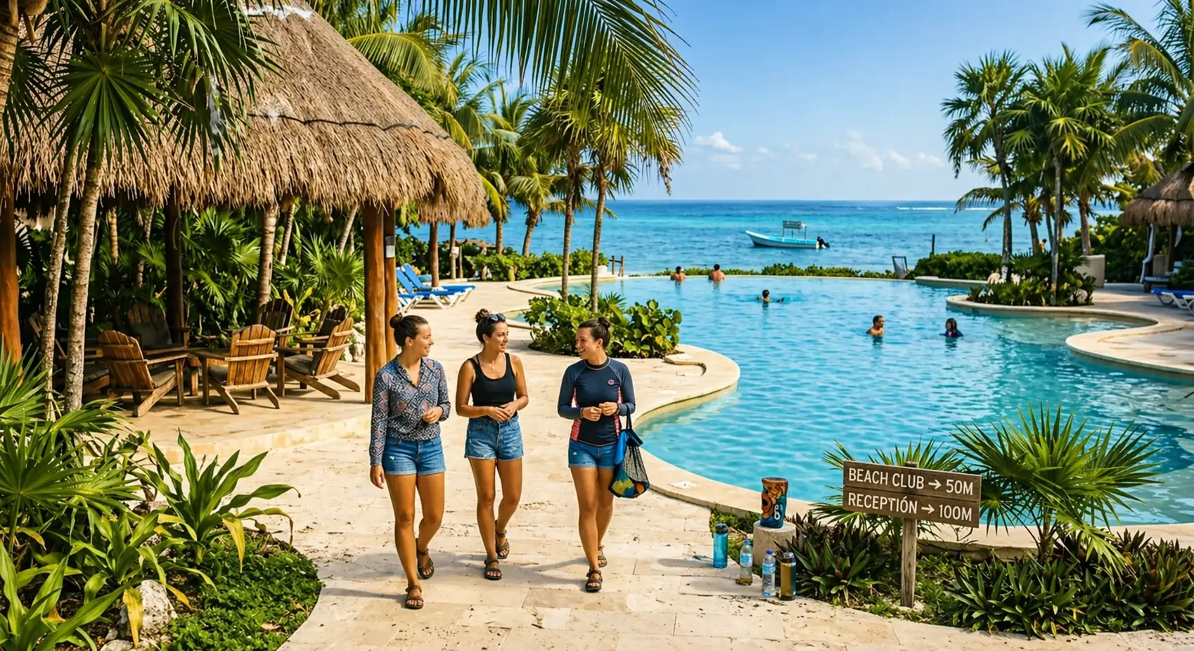 Cancun resort base with beachside hotel atmosphere